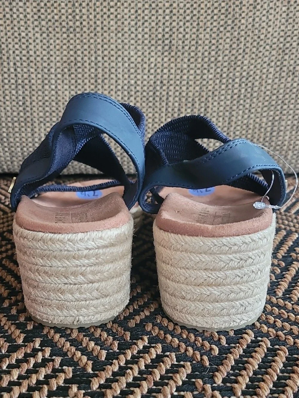 Skechers Cali x Martha Stewart Arch Fit Beverlee Wedge Sandals Navy Blue Sz 7.5